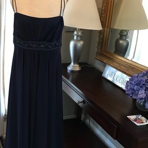 David’s Bridal formal navy empire dress